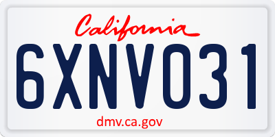 CA license plate 6XNV031