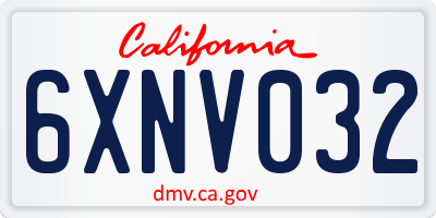 CA license plate 6XNV032