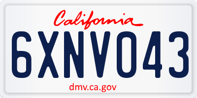 CA license plate 6XNV043