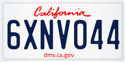 CA license plate 6XNV044