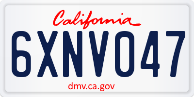 CA license plate 6XNV047