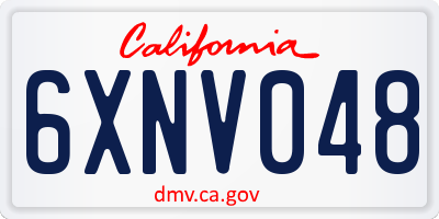 CA license plate 6XNV048