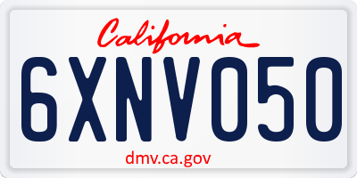 CA license plate 6XNV050