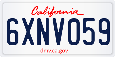 CA license plate 6XNV059
