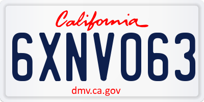 CA license plate 6XNV063