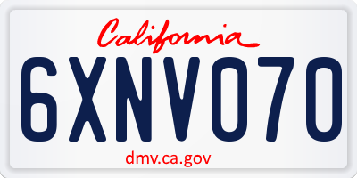 CA license plate 6XNV070