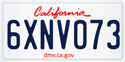 CA license plate 6XNV073