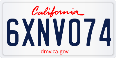 CA license plate 6XNV074