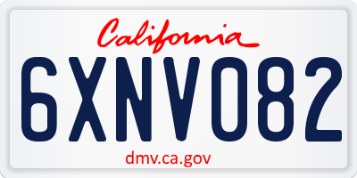 CA license plate 6XNV082