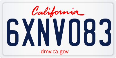 CA license plate 6XNV083