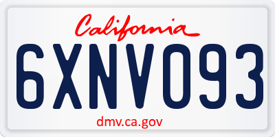 CA license plate 6XNV093