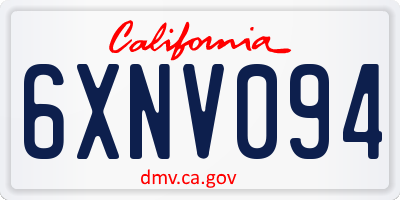 CA license plate 6XNV094