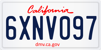 CA license plate 6XNV097