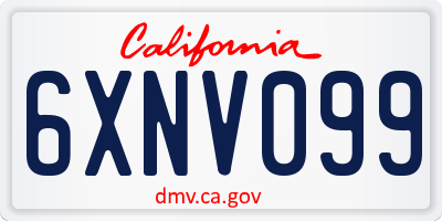 CA license plate 6XNV099