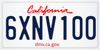CA license plate 6XNV100