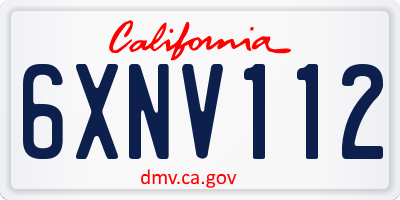 CA license plate 6XNV112
