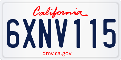 CA license plate 6XNV115