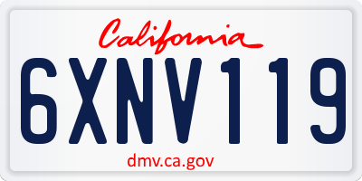 CA license plate 6XNV119