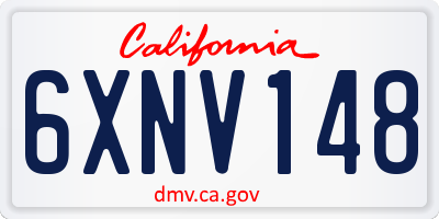 CA license plate 6XNV148