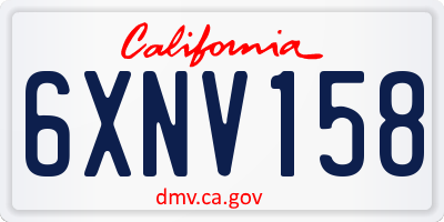 CA license plate 6XNV158