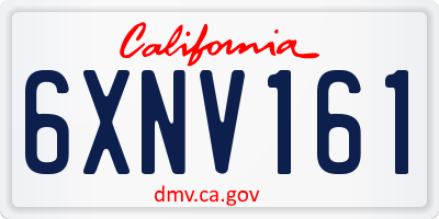 CA license plate 6XNV161