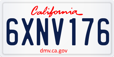 CA license plate 6XNV176