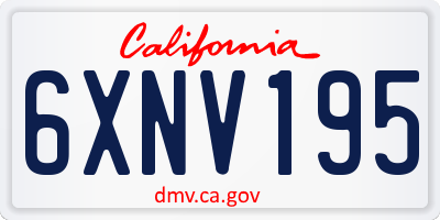 CA license plate 6XNV195