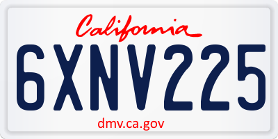 CA license plate 6XNV225
