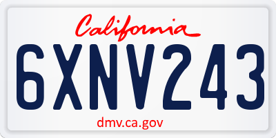 CA license plate 6XNV243