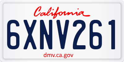 CA license plate 6XNV261