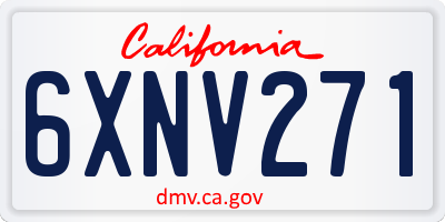 CA license plate 6XNV271