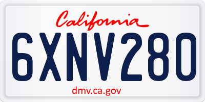 CA license plate 6XNV280