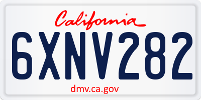 CA license plate 6XNV282