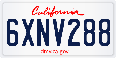 CA license plate 6XNV288