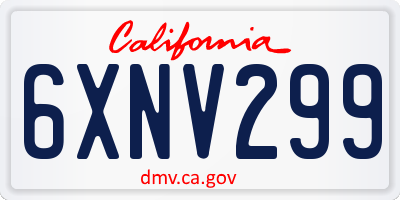 CA license plate 6XNV299