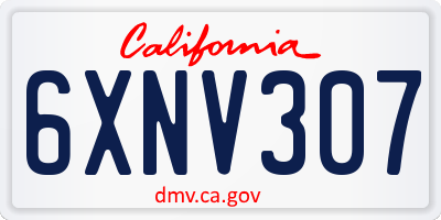 CA license plate 6XNV307