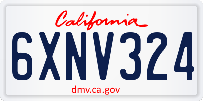 CA license plate 6XNV324