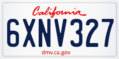 CA license plate 6XNV327