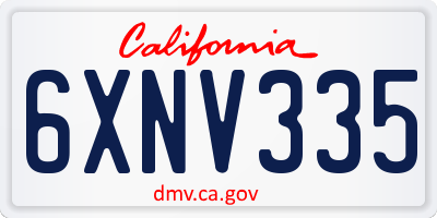 CA license plate 6XNV335