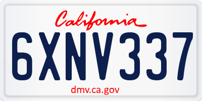 CA license plate 6XNV337