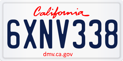 CA license plate 6XNV338
