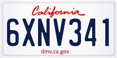 CA license plate 6XNV341