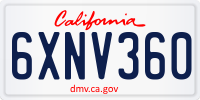 CA license plate 6XNV360