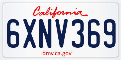 CA license plate 6XNV369