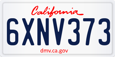 CA license plate 6XNV373