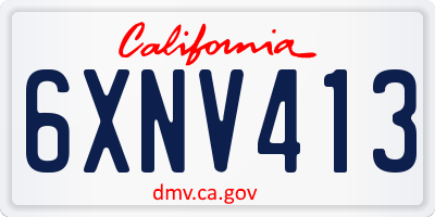 CA license plate 6XNV413