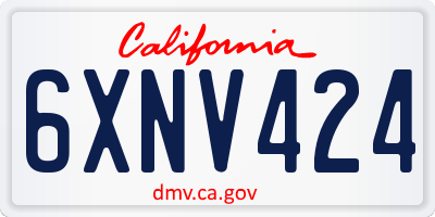 CA license plate 6XNV424