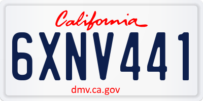 CA license plate 6XNV441