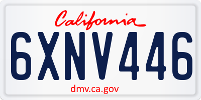 CA license plate 6XNV446