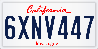 CA license plate 6XNV447